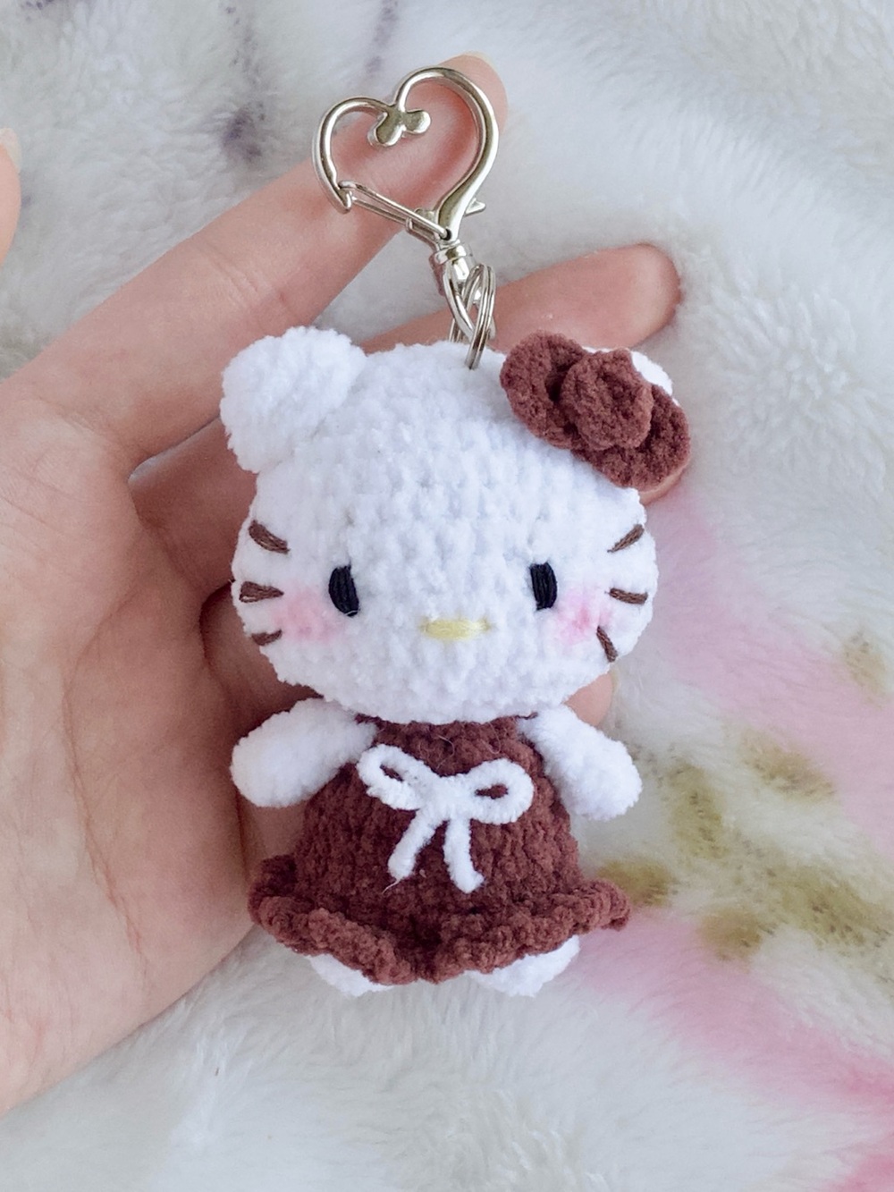 Crochet Hello Kitty Fall Keychain
